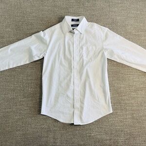White Dress Shirt Button Down Oxford Style Kids Youth Size Medium (10/12)